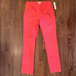 NWT! ERIC Sz 2 Coral Polka Dot Cigarette Pants